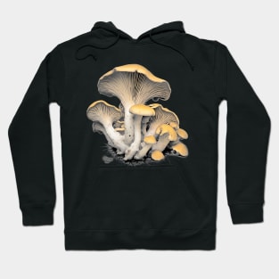 Fall Harvest: Chanterelle Mushrooms on a Dark Background Hoodie